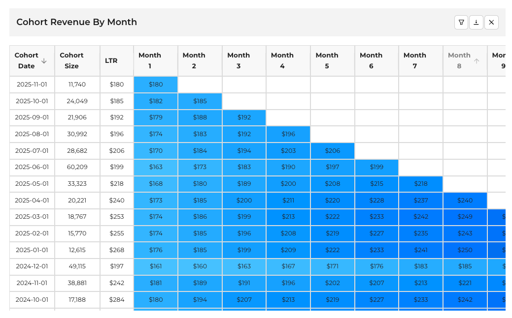 Repurchase Rate Per Cohort
